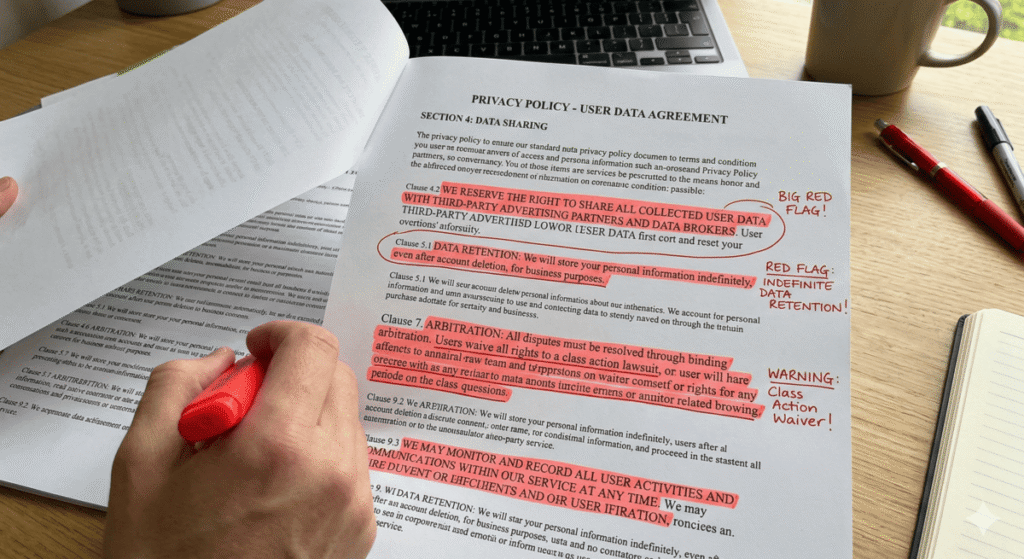 Example of third-party data sharing in privacy policies