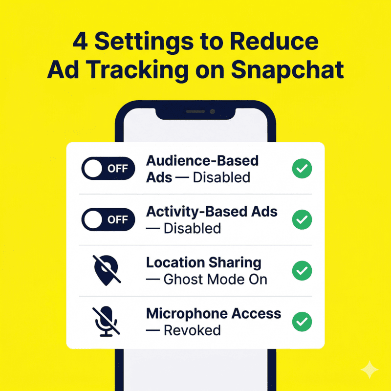 how to reduce snapchat ad personalisation settings